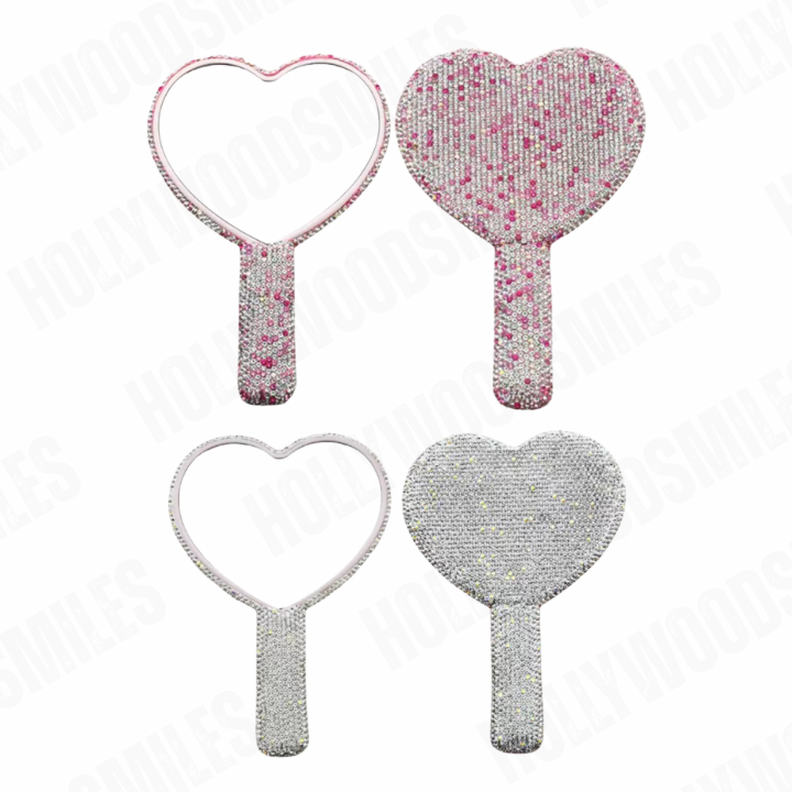 Crystal Heart Hand Mirror My Store